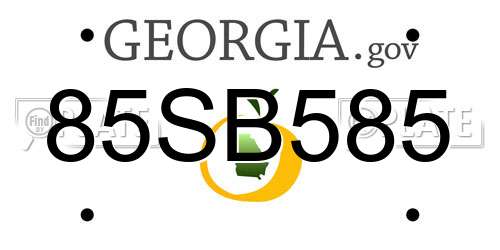 85SB585 Georgia License Plate