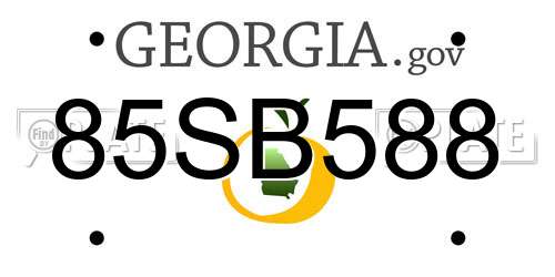 85SB588 Georgia License Plate