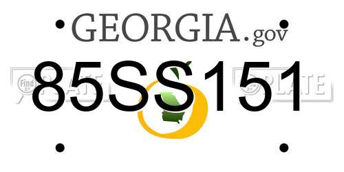 85SS151 Georgia License Plate