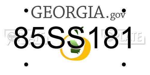 85SS181 Georgia License Plate