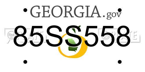 85SS558 Georgia License Plate