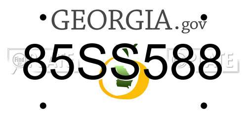 85SS588 Georgia License Plate