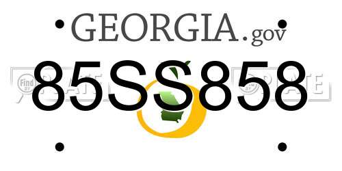 85SS858 Georgia License Plate