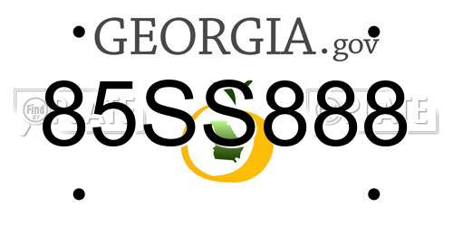 85SS888 Georgia License Plate