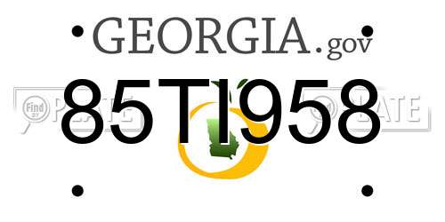 85TI958 Georgia License Plate