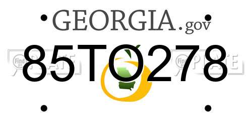85TO278 Georgia License Plate