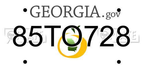 85TO728 Georgia License Plate