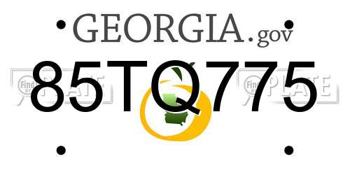 85TQ775 Georgia License Plate