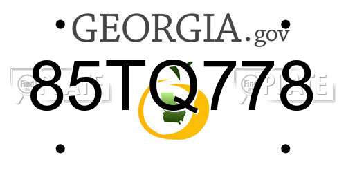 85TQ778 Georgia License Plate