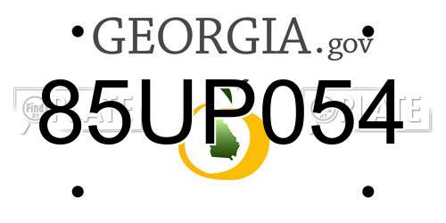85UP054 Georgia License Plate