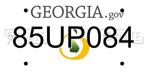 85UP084 Georgia License Plate