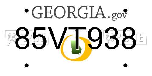 85VT938 Georgia License Plate