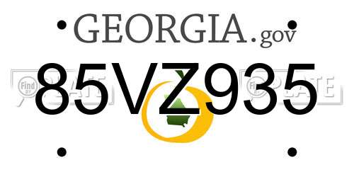 85VZ935 Georgia License Plate