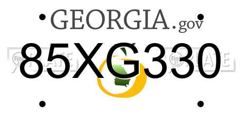 85XG330 Georgia License Plate