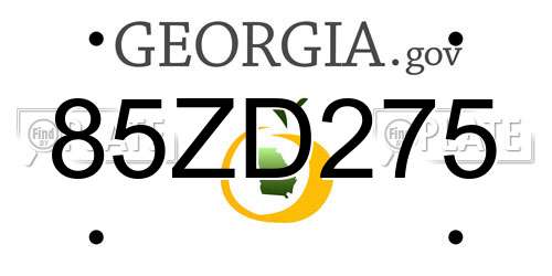 85ZD275 Georgia License Plate