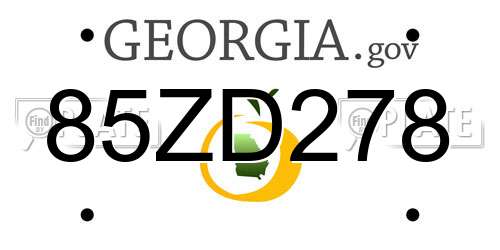 85ZD278 Georgia License Plate
