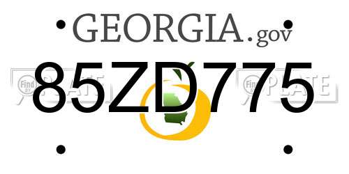 85ZD775 Georgia License Plate