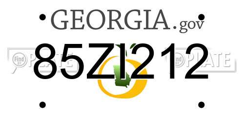 85ZI212 Georgia License Plate