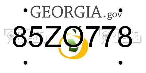 85ZO778 Georgia License Plate