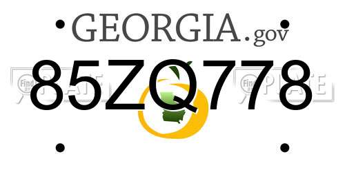 85ZQ778 Georgia License Plate