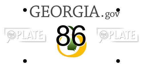 86 Georgia License Plate