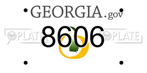 8606 Georgia License Plate