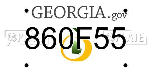 860F55 Georgia License Plate