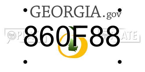 860F88 Georgia License Plate