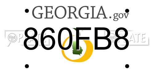 860FB8 Georgia License Plate