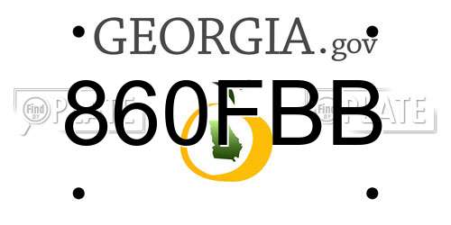 860FBB Georgia License Plate