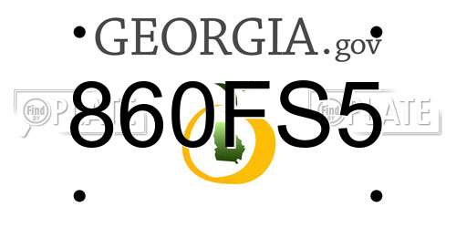 860FS5 Georgia License Plate