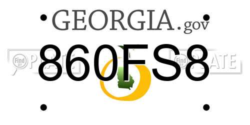 860FS8 Georgia License Plate