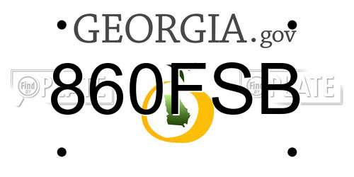 860FSB Georgia License Plate