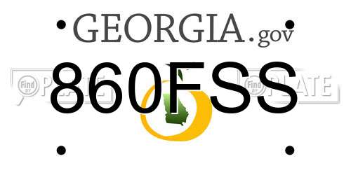 860FSS Georgia License Plate