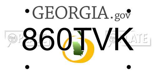 860TVK Georgia License Plate