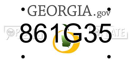 861G35 Georgia License Plate