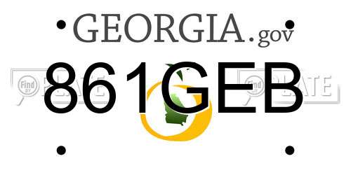 861GEB Georgia License Plate