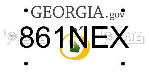 861NEX Georgia License Plate