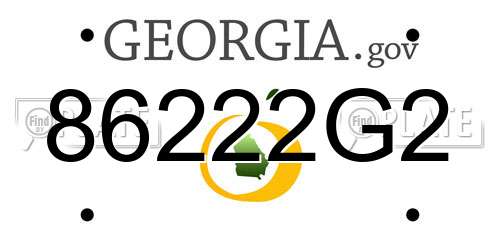 86222G2 Georgia License Plate