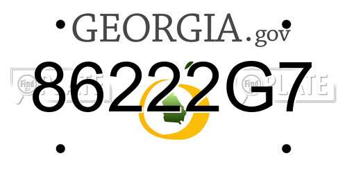 86222G7 Georgia License Plate