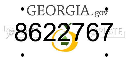 8622767 Georgia License Plate