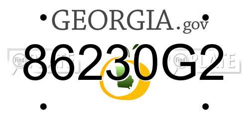 86230G2 Georgia License Plate