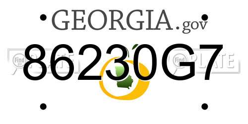 86230G7 Georgia License Plate
