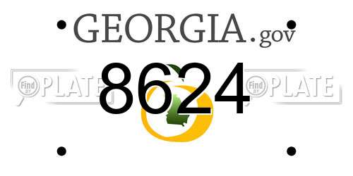 8624 Georgia License Plate