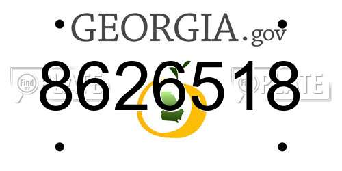 8626518 Georgia License Plate