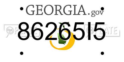86265I5 Georgia License Plate