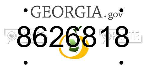 8626818 Georgia License Plate