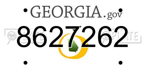 8627262 Georgia License Plate