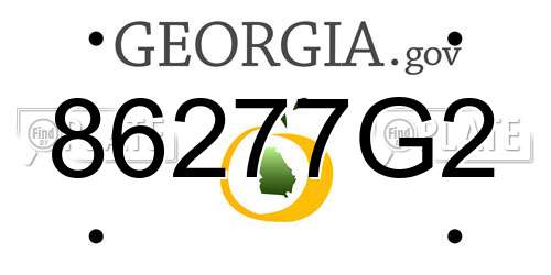 86277G2 Georgia License Plate