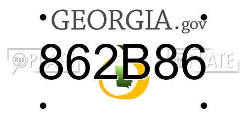 862B86 Georgia License Plate